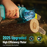 Tronçonneuse électrique mini sans fil SeeSii 8 pouces, outil de coupe et d'élagage pour le jardin, compatible avec les batteries Makita 18 V.