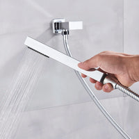 Ensemble de douche à chaud chromé, inverseur en laiton mélangé, robinet de centre commercial, tête de 8 à 16 ", montage mural, commande de boîte encastrée, 2/3 voies
