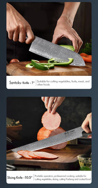 Couteau de chef japonais TURWHO forgé à la main, en acier damassé, couteau de cuisine Santoku, couteau à sashimi, couteau à pain, outil de cuisine utilitaire à lame artisanale