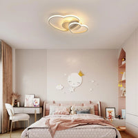 Plafonnier LED à intensité variable, 64W, 4800LM, design en forme de cœur, lampe avec télécommande, 3000-6500K, plafonnier LED moderne
