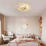 Plafonnier LED à intensité variable, 64W, 4800LM, design en forme de cœur, lampe avec télécommande, 3000-6500K, plafonnier LED moderne