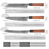 Couteau de chef japonais TURWHO forgé à la main, en acier damassé, couteau de cuisine Santoku, couteau à sashimi, couteau à pain, outil de cuisine utilitaire à lame artisanale
