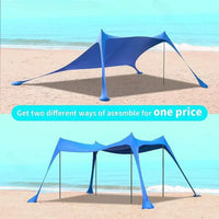 Auvent de plage familial 3x3, tente de plage extérieure pliable, grand abri solaire, tente de camping, tente coupe-vent pour la plage