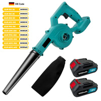 Souffleur de feuilles sans fil avec 2 batteries, souffleur d'air électrique portatif pour feuilles, neige et poussière, remplacement pour Makita 18V