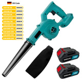 Souffleur de feuilles sans fil avec 2 batteries, souffleur d'air électrique portatif pour feuilles, neige et poussière, remplacement pour Makita 18V