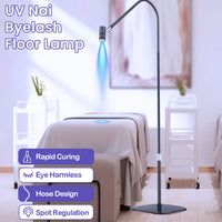 Lampe UV professionnelle sur pied pour ongles, 170 cm, 6 W, 5 niveaux d'intensité, avec interrupteur au pied.