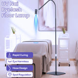 Lampe UV professionnelle sur pied pour ongles, 170 cm, 6 W, 5 niveaux d'intensité, avec interrupteur au pied.
