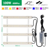 Lampe de culture LED à spectre complet 100W/200W AC100-277V LM281B pour la croissance végétative, la floraison, les serres et les tentes de culture.