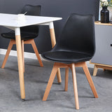 Un ensemble de 6 chaises de salle à manger médiévales nordiques, siège rembourré en PU, pieds en bois de hêtre, chaises de bureau pour salle à manger, chambre à coucher, balcon, Restaurant