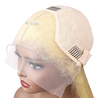 Perruque Wiggogo 613 Transparent HD Lace Frontal 13X6 Blond lisse, cheveux humains brésiliens pré-épilés, 13X4