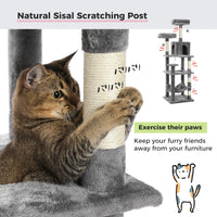 Grand arbre à chat pour grands chats d'intérieur, tour de chat haute pour gros chats avec hamac super grand, arbres grimpant pour chats avec tire à gratter
