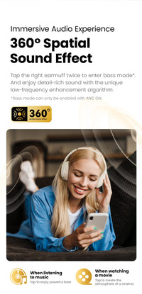 HAYLOU S30 casque sans fil Bluetooth 5.4 43dB casques antibruit adaptatifs 40mm pilote dynamique 80H écouteurs de lecture