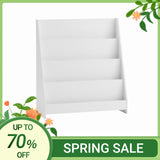 SoBuy KMB32 Bibliothèque pour enfants Étagère pour enfants Support pour journaux avec 4 étagères Étagère de rangement pour enfants Blanc