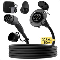 dé Câble d'extension de type 2 pour station de charge Wallbox, chargeur EV, compatible avec toutes les prises de charge de type 2, 11kW, 5m, 10m, 15m, 20m