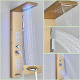 Robinet de douche LED, salle de bains, SPA, douche à Jet de Massage, système de colonne noir mat, panneau de douche de pluie cascade, robinet pulvérisateur de Bidet