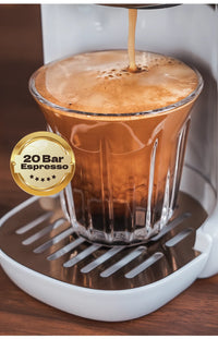 HiBREW Machine à café à capsules multiples, chaud/froid Dolce Gusto lait Nespresso Capsule ESE Pod café moulu cafétéria 20Bar 5 en 1