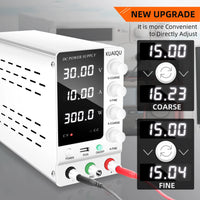 KUAIQU Adjustable Switching DC Power Supply 30V 10A 6A Lab Bench Power Supply 60V 5A 120V 3A Output Preset Current 20A 30A 60A