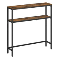 Console pour Couloir, Table de Salon Fine à 2 Niveaux, Table d’Appoint avec 2 Étagères, 20 x 80 x 80 cm