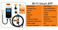 Feyree 22KW 32A Type2 EV chargeur 11KW 3P EVSE Wallbox 7.6KW 1P 4.3 pouces écran nouveau Smart APP contrôle Station de charge chargeur de voiture