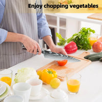 Coffret cadeau de 8/10 couteaux de cuisine MDHAND, couteau de chef à motif damassé laser, en acier inoxydable à haute teneur en carbone, couteau à fruits tranchant