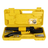 PodoNuremberg-Outil de sertissage hydraulique chromé, kit d'outils de fil de câble de borne électrique, CriAJDies, 4, 6, 10, 16, 25, 35, 50, 70 mm², 10T