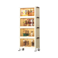 Armoire de Rangement Pliante Anti-Poussière, avec Roue à Comcussion, pour Cuisine, Chambre à Coucher, Salon, Armoire