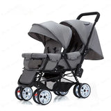 STOCK ue poussettes jumeaux Double enfants deux sièges poussettes chariot pliable vente en gros bébé poussette sièges avant et arrière