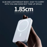 Batterie externe magnétique portable 10 000 mAh 15 W, chargeur rapide sans fil universel Apple/Android avec câble intégré.