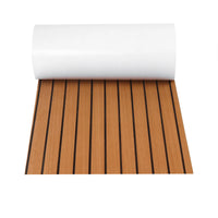 Plancher auto-adhésif en mousse de teck de 2.4M, revêtement de sol marin en mousse EVA, feuille de pont de bateau en Faux, accessoires marron noir