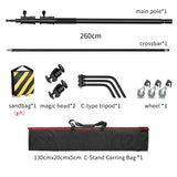 SH-Support d'éclairage RapDuty C en acier inoxydable, support de photographie, bras de maintien, 260cm, 107cm, recommandé Max, liquimanquer, un cadeau