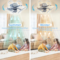 Ventilateur de plafond intelligent avec lumières LED pour chambre à coucher (répété inutilement) avec télécommande et application de contrôle pour salle à manger
