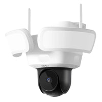 Caméra de surveillance extérieure sans fil Dekco 3K UHD WiFi avec projecteur, vision nocturne couleur à 360°, détection PIR et audio bidirectionnel.