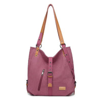 Sac à main KONO pour femme, sac à dos en toile, grand modèle, antivol, sac bandoulière multifonctionnel