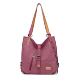 Sac à main KONO pour femme, sac à dos en toile, grand modèle, antivol, sac bandoulière multifonctionnel