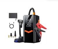 Démarreur de voiture avec compresseur d'air 26800mA/21800mAh, batterie externe, gonfleur de pneus numérique 12V