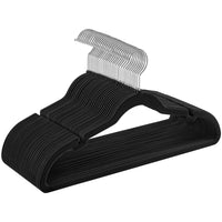 Cintres en Velours, Lot de 30/50, Antiglisse, avec Encoches, Barre pour Pantalons, Crochet Pivotant à 360°, Gain de Place, Épaisseur 0,6 cm, Longueur de 43 cm, Beige Sable/Noir Classique/Gris/Blanc/Rose Clair