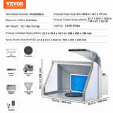 SucceBuy Cabine de pulvérisation d'aérographe Kit de cabine de pulvérisation de peinture d'aérographe portable à double ventilateur avec lumières LED et tuyau d'extension d'échappement