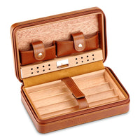 Boîte à cigares Portable, étui à cigares de voyage en cuir et bois de cèdre, boîte à cigares avec ou sans coupe, briquet Puro, ensemble d'accessoires