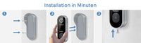 Sonnette vidéo intelligente WiFi TMEZON 1080p rechargeable avec carillon, alarme infrarouge et caméra de sécurité sans fil, compatible avec l'application CloudEdge.