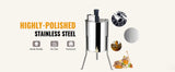 VEVOR Extracteur de Miel Électrique 4/8 Cadres Centrifugeuse Séparateur Miel 140 W Inox avec Couvercle Taille du Nid d'Abeilles Adaptée Profond 48x23 cm Moyen 48x16 cm Hauteur Réglable pour Apiculture