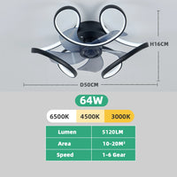 Ventilateur de plafond intelligent avec lumières LED pour chambre à coucher (répété inutilement) avec télécommande et application de contrôle pour salle à manger