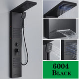 Robinet de douche LED, salle de bains, SPA, douche à Jet de Massage, système de colonne noir mat, panneau de douche de pluie cascade, robinet pulvérisateur de Bidet