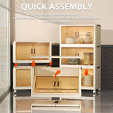 Boîte de rangement pliante avec roulettes 1/2/3/4/5 couches, bacs de rangement empilables polyvalents, organisateur de maison, conteneur d'articles divers