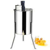 VEVOR Extracteur de Miel Électrique 4/8 Cadres Centrifugeuse Séparateur Miel 140 W Inox avec Couvercle Taille du Nid d'Abeilles Adaptée Profond 48x23 cm Moyen 48x16 cm Hauteur Réglable pour Apiculture
