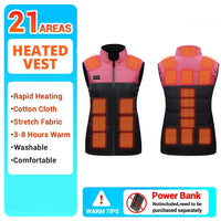 Femmes manteau Intelligent USB chauffage électrique thermique vêtements chauds hiver gilet chauffant grande taille hommes 21 pièces veste chauffante mode