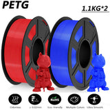 JAYO Filament d'imprimante 3D PETG / PLA / PLA PLUS 1.75mm 2.2 KG 100% matériaux d'impression 3D non toxiques sans bulle pour imprimante 3D