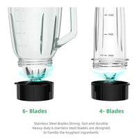 Mélangeur de smoothie BioloMix 1300 W avec pot en verre de 1,5 L, mélangeurs personnels combinés pour boissons aux fruits surgelés, sauces