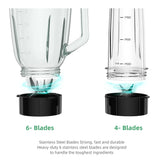 Mélangeur de smoothie BioloMix 1300 W avec pot en verre de 1,5 L, mélangeurs personnels combinés pour boissons aux fruits surgelés, sauces