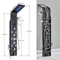Robinet de douche à lumière LED noire, salle de bains, SPA, Jet de Massage, système de colonne de douche, cascade, panneau de douche de pluie, robinet pulvérisateur de Bidet