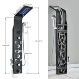 Robinet de douche à lumière LED noire, salle de bains, SPA, Jet de Massage, système de colonne de douche, cascade, panneau de douche de pluie, robinet pulvérisateur de Bidet